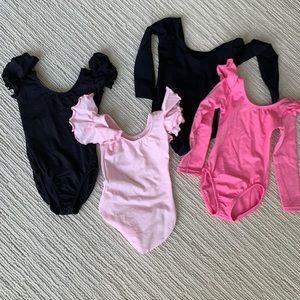 Set of 4 girls dance leotards